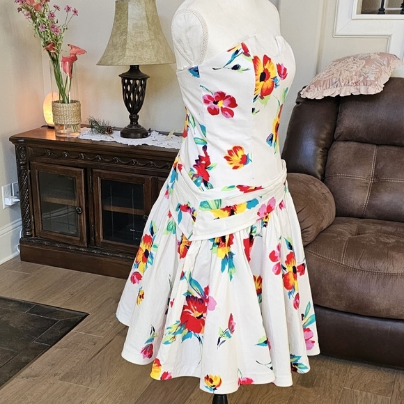 Nwt RIMINI 100% COTTON Sakowitz flower tea dress 10 - Picture 8 of 15